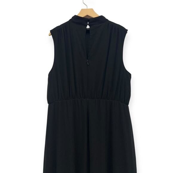 Lulus A-Line Mock Neck Sleeveless Black Chiffon Maxi Dress size 2X - Picture 2 of 6
